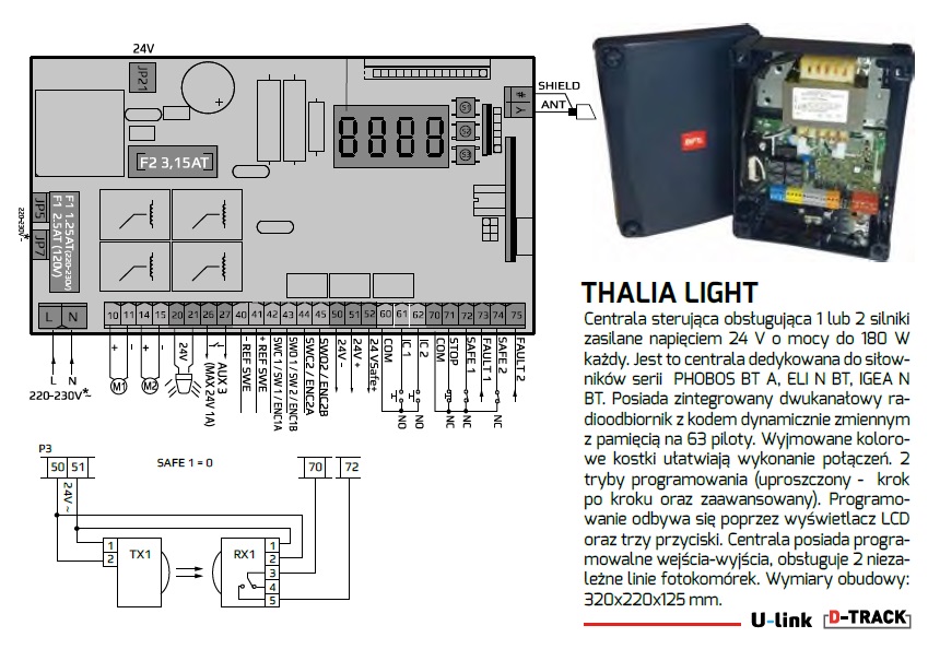 BFT centrala sterująca THALIA LIGHT DDAUTOMATYKA.pl Napędy do bram — free download